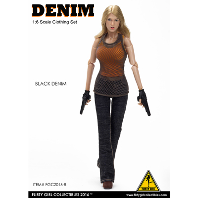 Female Denim Fashion Clothing Set (Orange)