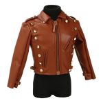 Cazadora de aviador Rocketeer tipo cuero con botones metálicos
