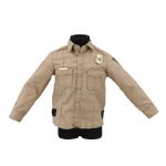 1980s sheriff officer shirt with badge and name tag (beige)