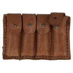 Leather ammunition pouch 4-cell type (brown)