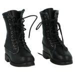 Bottes de vol U.S. Navy en cuir noir type Bates
