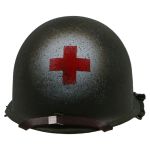 Metal M1 helmet with medic markings, 2nd Rangers Battalion