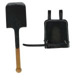 Schanzzeug entrenching tool with short non-folding handle and cover, Model 1887 (black)
