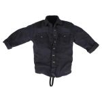 Weathered black long-sleeve shirt with body attachment, rolled-up sleeves (post-apocalyptic style)