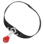 Black choker necklace with red teardrop pendant