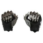 Armored gauntlet hands, weathered metal finish
