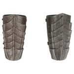 Thigh armor weathered metal finish