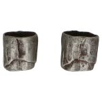 Wrist cuffs, weathered metal finish