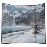 Fond illustré Montagne enneigées pour diorama (Gris)