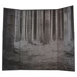 Fond illustré forêt sombre pour diorama (Gris)