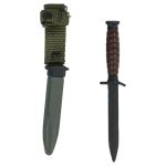 US M3 fighting knife (metal) with US M8 scabbard (Olive Drab)