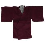 Haori / kimono jacket with grey inner collar (juban-style) (Burgundy)