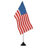 American desk flag with pole and base