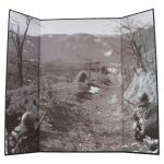 Fond illustré Alpes 1944 pour diorama