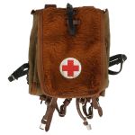 Havresac sanitaire en toile et cuir Croix rouge