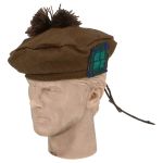 Béret écossais Tam o’ Shanter / bonnet Highland avec hackle noir
