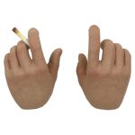 Mains homme caucasien tenant une cigarette