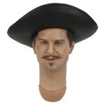 Headsculpt Val Kilmer et chapeau noir gambler western à large bord