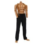 Pantalon noir style western avec bretelles marron doré en Y