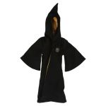 Robe de sorcier Poufsouffle noire avec doublure jaune et écusson