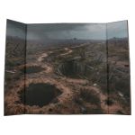 Illustrated trench diorama backdrop