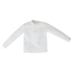 White three-button shirt