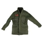 Green US M-65 field jacket with American flag patch, Army marking