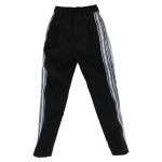 Pantaloni neri SS da sera con bande laterali bianche e argentate