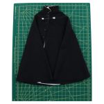 Mantello nero SS con catena di chiusura e profilo argentato