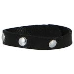 Schwarzes Halsband in Lederoptik mit Metallknöpfen / Choker
