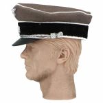 Black infantry officer visor cap / Schirmmütze with white piping