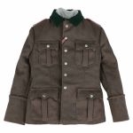 Feldgrau officer four-pocket tunic with dark green collar