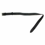 Genuine leather prong belt with metal buckle (Black)
