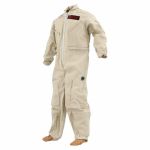 Beiger Ghostbusters-Overall mit Frontreißverschluss und Zeddemore-Patch