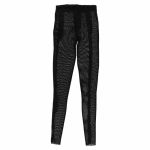 Leggings negros ajustados de rejilla / mesh