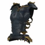 Armadura de torso negra con hombreras, ornamentos dorados Artemisia