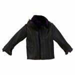 Blouson de vol Luftwaffe en cuir brun foncé avec col fourrure