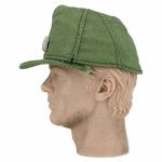 Olive green US Army cap with silver Captain rank insignia