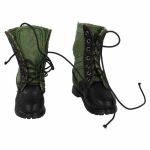 Black and olive green US Army Vietnam-type jungle boots with laces