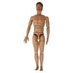 Articulated male body with Caucasian sculpted head with sideburns