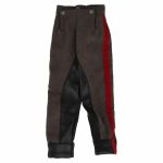Grey hussar breeches with red stripe and black leather reinforcements