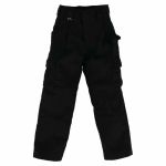 Pantalon tactique noir en tissu rip stop à poches cargo
