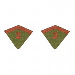 French 2nd Zouave Collar Tabs (Olive Drab)