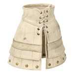 Female Worn Leather Medieval Skirt (White)