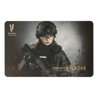 Russian Special Combat Women Soldier Black Version Numbered Collector Card (Grey)