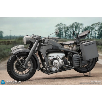 WWII German Zündapp KS 750 Motorcycle with Sidecar (Grey)