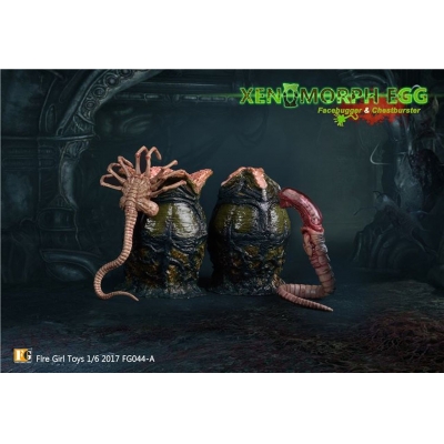 Xenomorph Egg with Facehugger and Chestburster (Olive Drab) - Machinegun