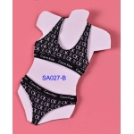 Classic Back Crossover Underwear Set (Black)