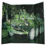 Illustrated background of an armored vehicle for a diorama (Green)
