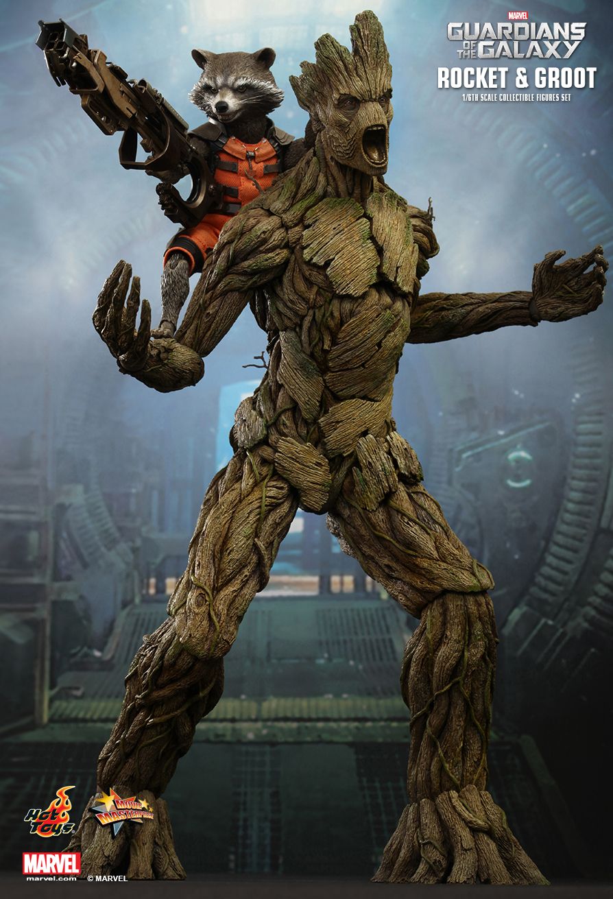 Guardians Of The Galaxy - Rocket & Groot Set Hot Toys - Machinegun